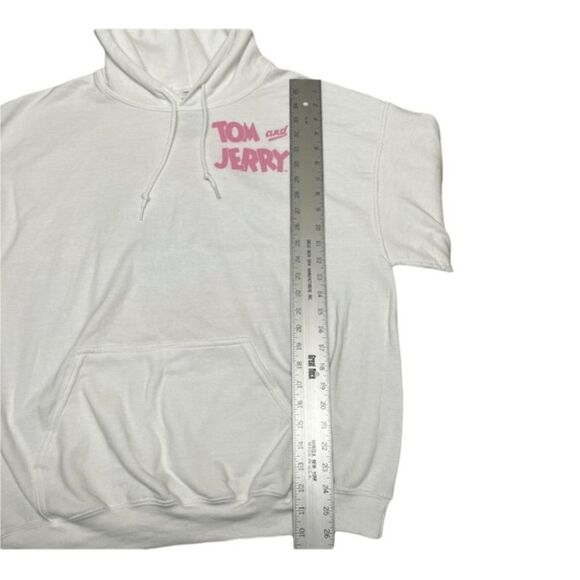 Tom & Jerry Hoodie Adult L White And Pink 90’s Cartoon Lounge Fall Back Graphic - Picture 5 of 9